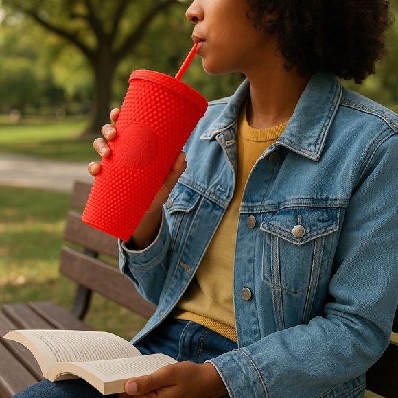 Starbucks Other - STARBUCKS Coral 16 oz. Textured Cold Coffee Cup No Straw EUC